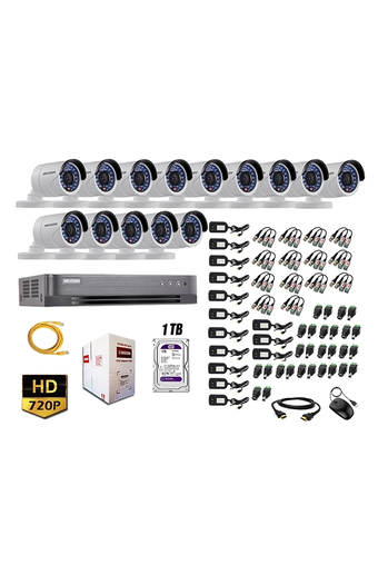 Tiendas EFE Cámara de seguridad hikvision para exterior kit 14 hd 720p + disco 1tb wd p2p oferta