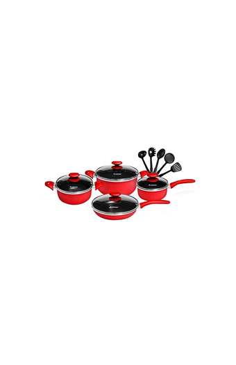 Tiendas EFE Set de ollas antiadherentes finezza fz-1658t rojo 13 piezas oferta