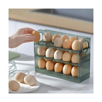 Tiendas EFE Organizador para huevos gretail 30 unidades 3 niveles verde oferta
