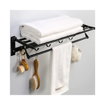 Tiendas EFE Estante organizador plegable gretail para baño negro oferta