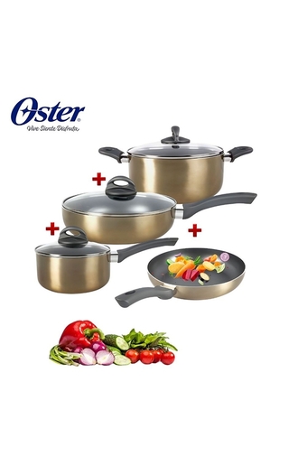Tiendas EFE Set olla 25cm + olla sartén de 26cm + cacerola de 18cm + sartén de 24cm oster oferta