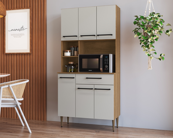 Tiendas EFE Mueble de cocina delmarco 6 puertas 1 cajón miel y arena oferta