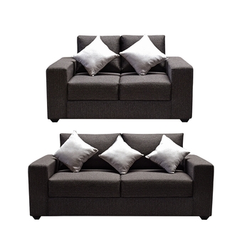 Tiendas EFE Juego de sala forli spring 3-2 tela marrón oferta