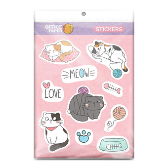 Tiendas EFE Stickers diseño office paper gatitos 19 unidades oferta