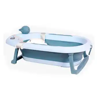 Tiendas EFE Bañera plegable baby kits jelly con termómetro azul oferta