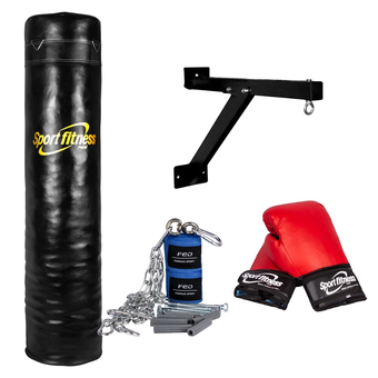 Tiendas EFE Set sport fitness saco de box lleno 1.50m + accesorios ft-0053 negro oferta