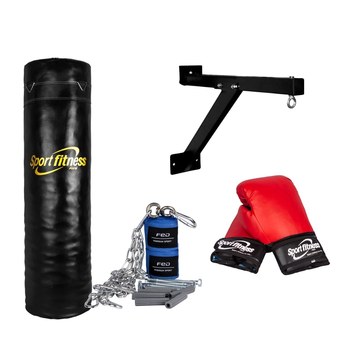 Tiendas EFE Set sport fitness saco de box lleno 1.20m + accesorios ft-0052 negro oferta