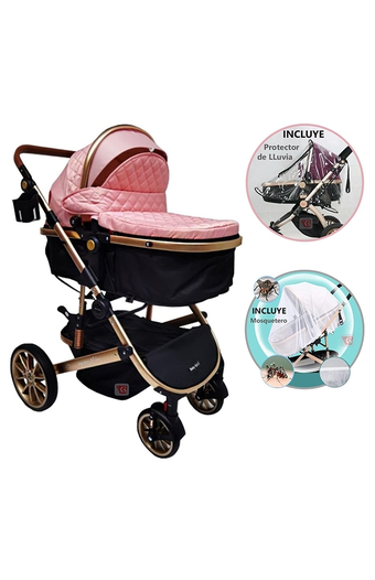 Tiendas EFE Coche cuna baby kits moises milán rosado oferta