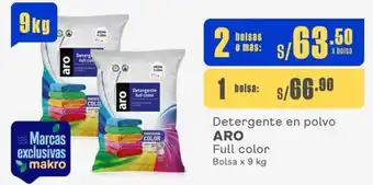 Makro ARO Detergente en polvo Full color Bolsa x 9 kg oferta