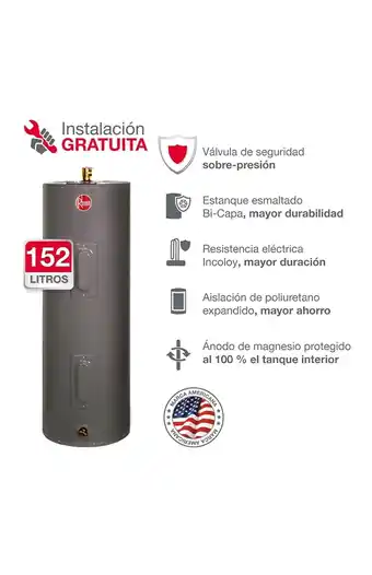 Tiendas EFE Terma eléctrica 152lt 220/2.5kw rheem oferta