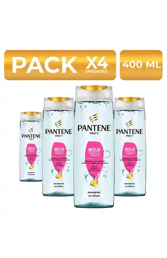 Tiendas EFE Pack x 4 shampoo pantene pro-v micelar 400ml oferta