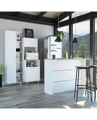 Tiendas EFE Combo tuhome kitchen 33 mueble cocina 54 + barra de cocina + optimizador blanco oferta