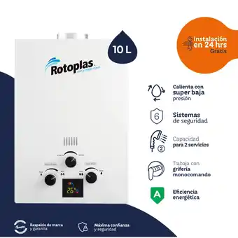 Tiendas EFE Terma a gas 10lt gn rotoplas flaming oferta