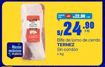 Makro Bife de lomo de cerdo TERNEZ Sin cordón x kg oferta