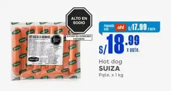Makro Hot dog SUIZA Pqte. x 1 kg oferta