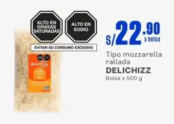 Makro Tipo mozzarella rallada DELICHIZZ Bolsa x 500 g oferta