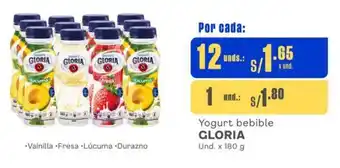 Makro Yogurt bebible GLORIA Und. x 180 g oferta