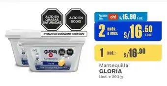 Makro Mantequilla GLORIA Und. x 390 g oferta