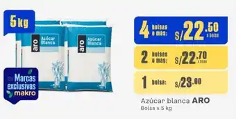 Makro Azúcar blanca ARO Bolsa x 5 kg oferta