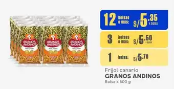 Makro Frijol canario GRANOS ANDINOS Bolsa x 500 g oferta