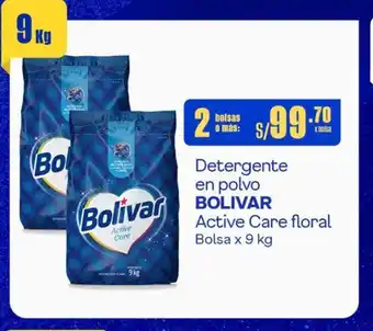 Makro Detergente en polvo BOLIVAR Active Care floral Bolsa x 9 kg x 2 oferta