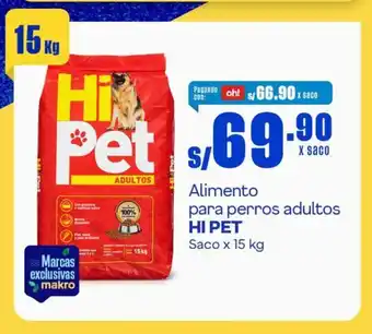 Makro Alimento para perros adultos HI PET Saco x 15 kg oferta