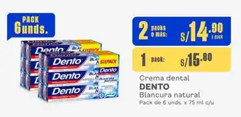 Makro Crema dental DENTO Blancura natural Pack de 6 unds. x 75 ml c/u oferta