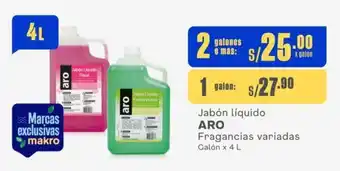 Makro Jabón líquido ARO Fragancias variadas Galón x 4 L oferta