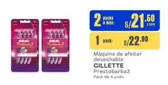Makro Máquina de afeitar desechable GILLETTE Prestobarba3 Pack de 4 unds. oferta