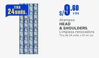 Makro Shampoo HEAD & SHOULDERS Limpieza renovadora Tira de 24 unds. x 10 ml c/u oferta