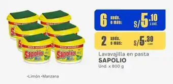 Makro Lavavajilla en pasta SAPOLIO Und. x 800 g x 2 unds. oferta
