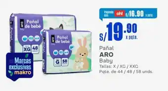 Makro Pañal ARO Baby Tallas: X/XG / XXG Pqte. de 44/48/58 unds. oferta