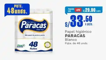 Makro Papel higiénico PARACAS Blanco Pqte. de 48 unds. oferta