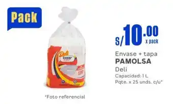 Makro Envase + tapa PAMOLSA Deli Capacidad: 1 L Pqte. x 25 unds. c/u oferta