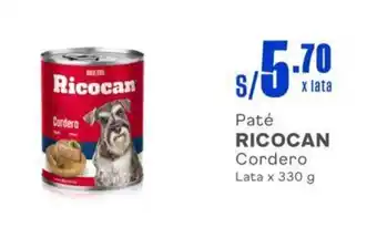 Makro Paté RICOCAN Cordero Lata x 330 g oferta