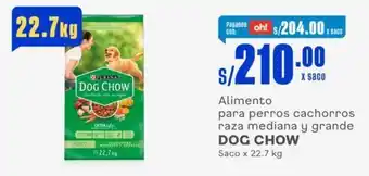 Makro Alimento para perros cachorros raza mediana y grande DOG CHOW Saco x 22.7 kg oferta