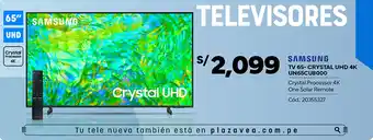 Plaza Vea SAMSUNG TV 65- CRYSTAL UHD 4K UN65CU8000 oferta