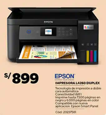 Plaza Vea EPSON IMPRESORA L4260 DUPLEX oferta