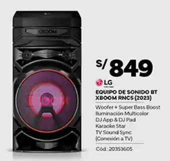 Plaza Vea LG EQUIPO DE SONIDO BT XBOOM RNCS (2023) oferta
