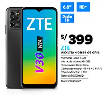 Plaza Vea ZTE V30 VITA 4GB 64 GB GRIS oferta