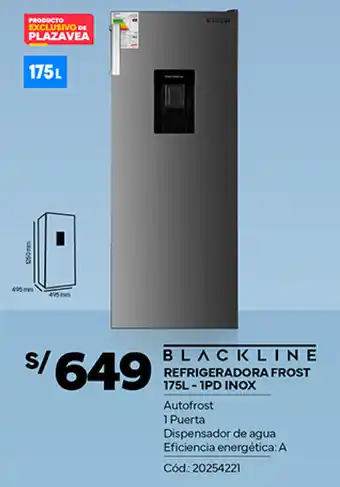 Plaza Vea BLACKLINE REFRIGERADORA FROST 175L-1PD INOX oferta
