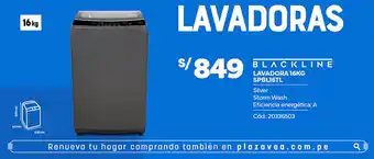 Plaza Vea BLACKLINE LAVADORA 16KG SPBL16TL oferta