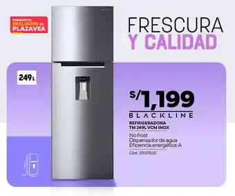 Plaza Vea BLACKLINE REFRIGERADORA TM 249L VCM INOX oferta