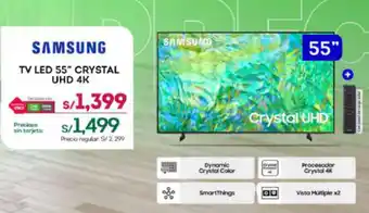 Tottus SAMSUNG TV LED 55" CRYSTAL UHD 4K oferta