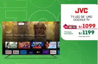 Tottus JVC TV LED 58" UHD GOOGLE TV oferta