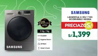 Tottus SAMSUNG LAVASECA 11 KG/ 7 KG ECOBUBBLE NEGRA oferta