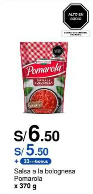 Metro Salsa a la bolognesa Pomarola x 370 g oferta