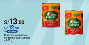 Metro Duraznos en mitades en almíbar Dos Caballos x 820 g oferta