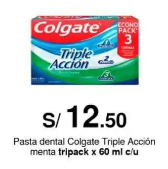 Metro Pasta dental Colgate Triple Acción menta tripack x 60 ml c/u oferta
