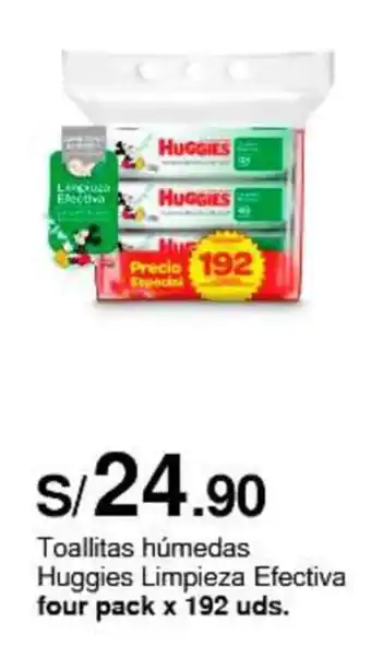 Metro Toallitas húmedas Huggies Limpieza Efectiva four pack x 192 uds. oferta